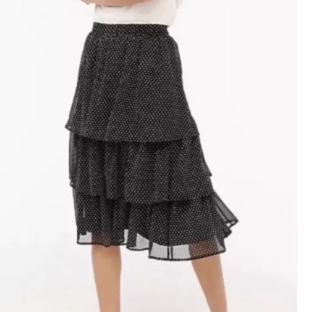 J Crew polka dot Tiered Skirt